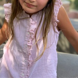 Mango flutter sleeve button down top